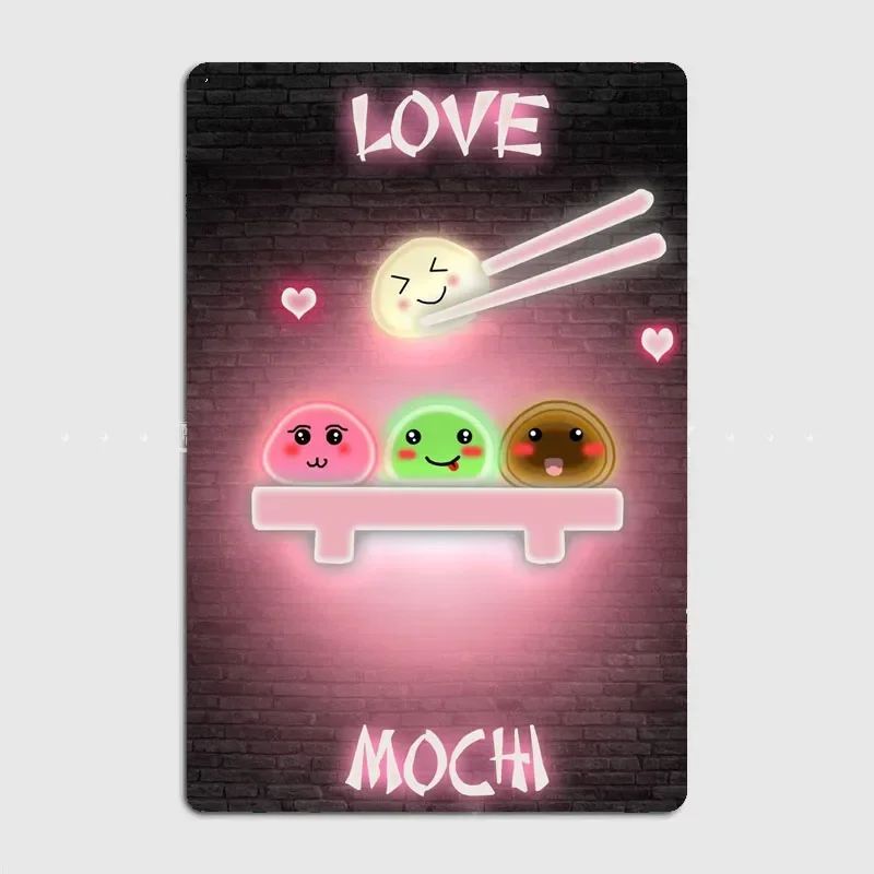 Home Cinema Food - Papan Neon Makanan LOVE MOCHI, Papan