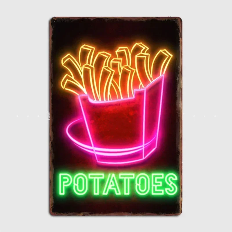 Home Cinema Food - Papan Neon Kentang Makanan Retro Vintage