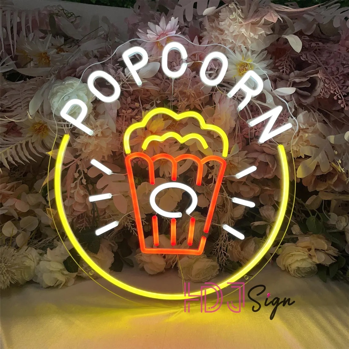 Home Cinema Food - Lampu Neon LED Popcorn, Lampu Neon