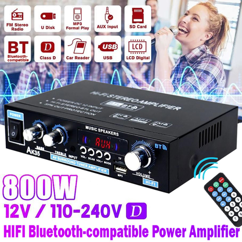 Home Cinema Bluetooth - AK35 AK380 Amplifier daya Rumah 800W,