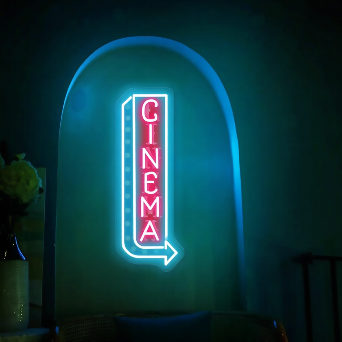 Home Cinema Food - Neon Sign Bioskop, Neon Sign Minuman