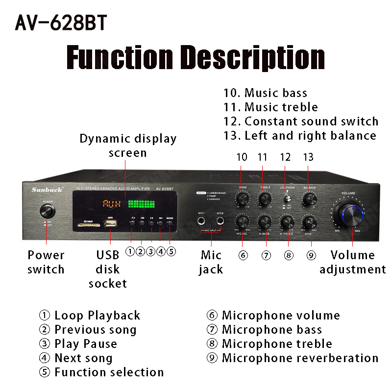 110/220V 2000W Amplifier Daya  - Home Cinema Bluetooth ulasan dan harga
