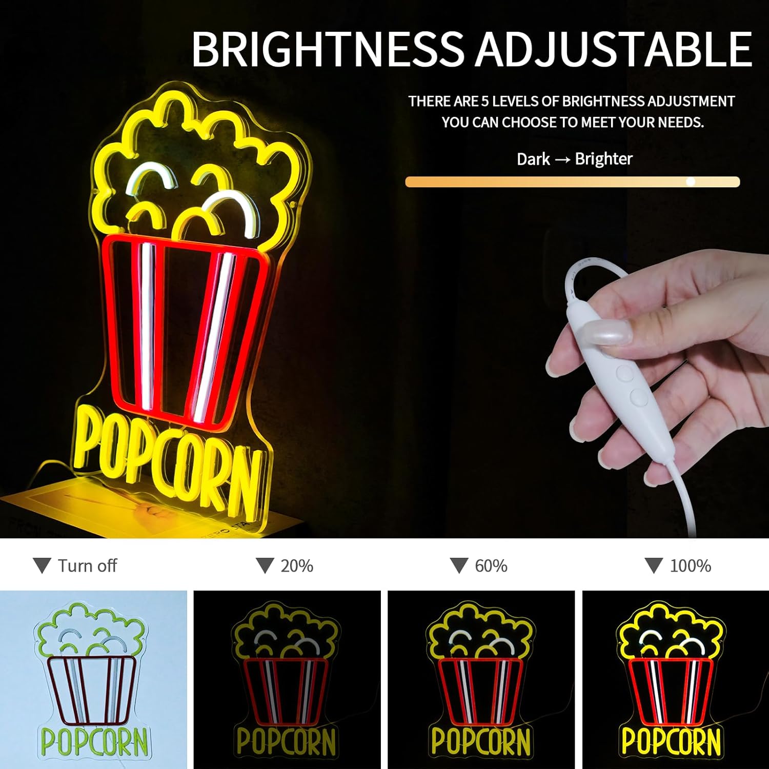 Lampu Neon LED Popcorn Dapat D - Home Cinema Food ulasan dan harga