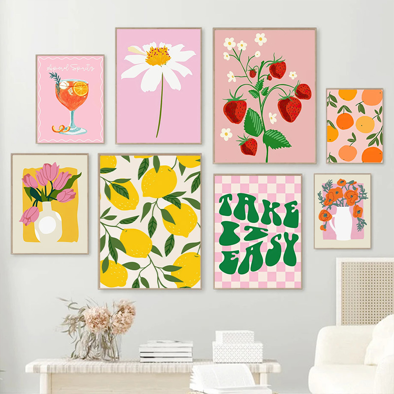Lukisan Kanvas Motif Bunga Lem - Home Cinema Wall Art ulasan dan harga