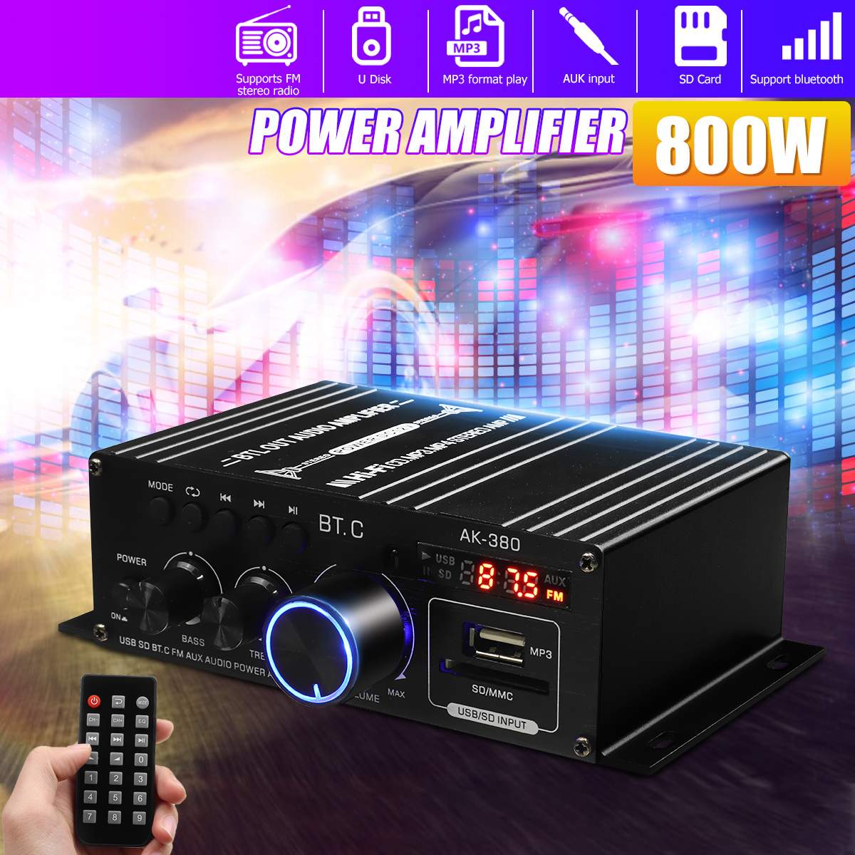 AK35 AK380 Amplifier daya Ruma - Home Cinema Bluetooth ulasan dan harga