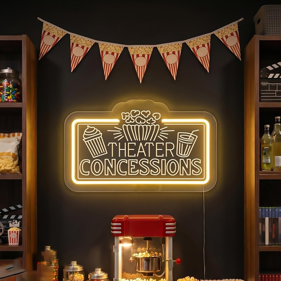 Papan Neon Konsepsi Bioskop, N - Home Cinema Food ulasan dan harga