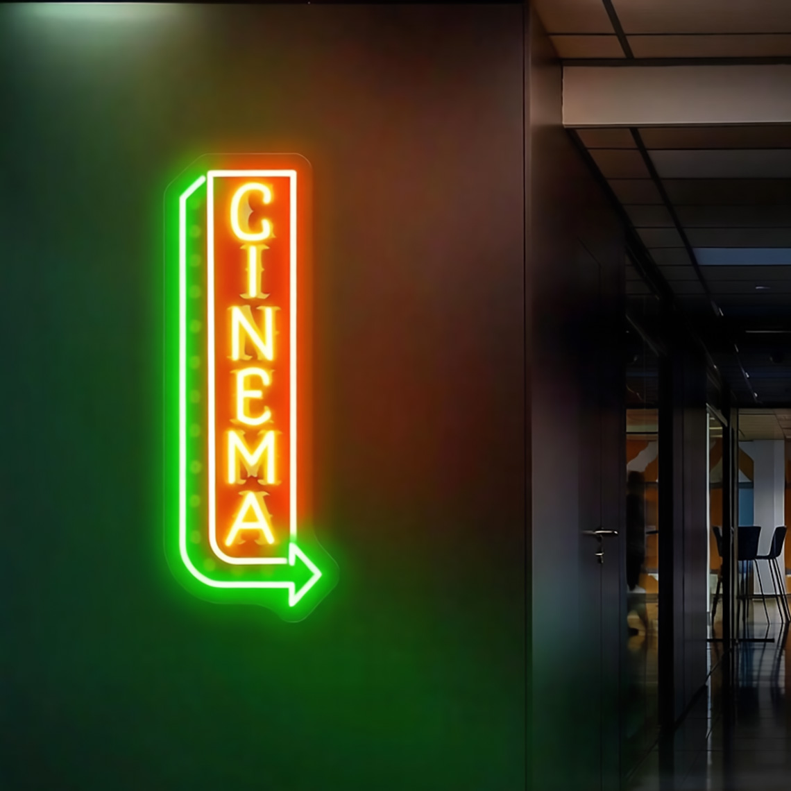 Neon Sign Bioskop, Neon Sign M - Home Cinema Food ulasan dan harga
