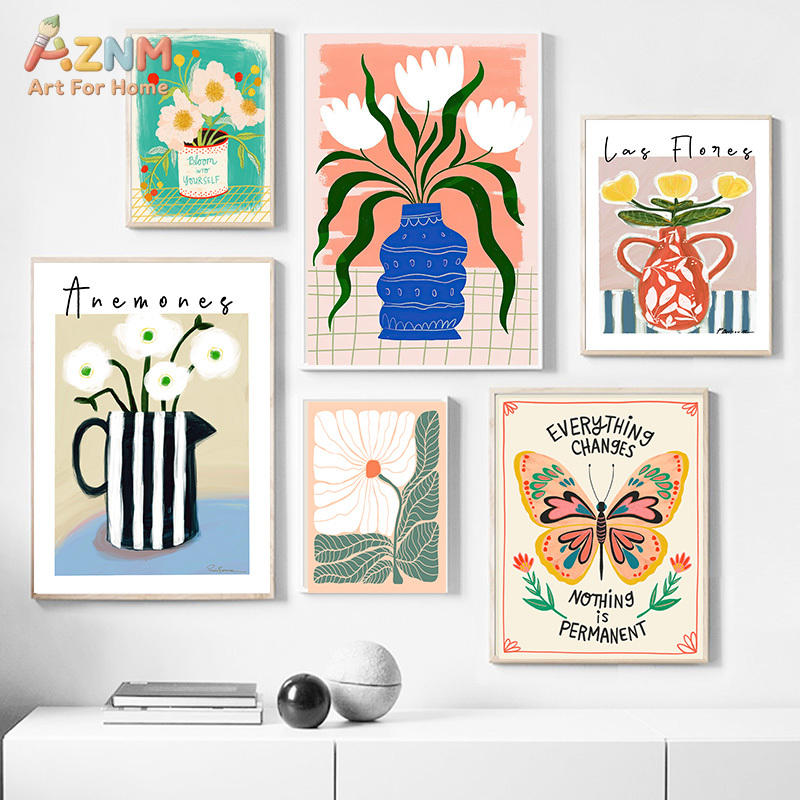 AZNM Seni Dinding Kanvas Bunga - Home Cinema Wall Art ulasan dan harga