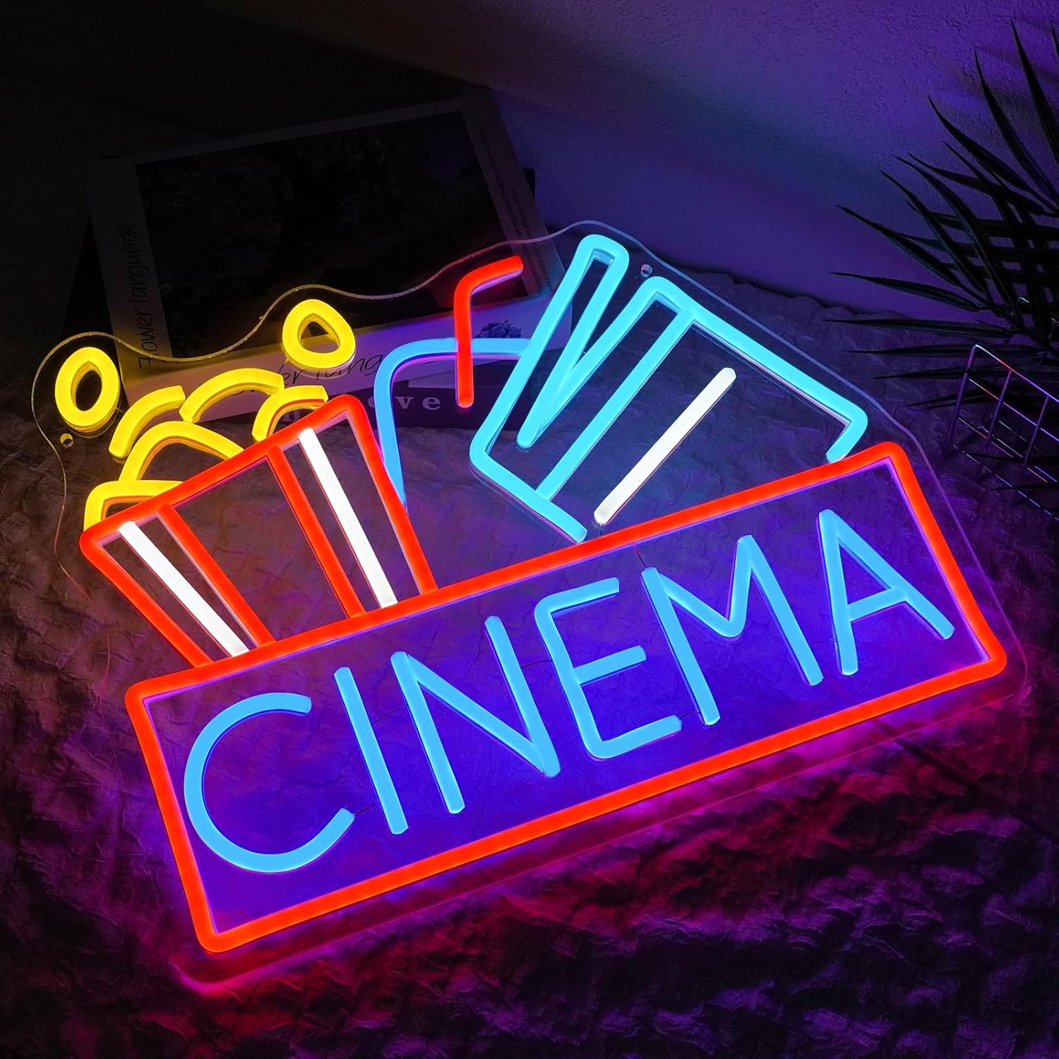 Lampu Neon LED Popcorn Dapat D - Home Cinema Food ulasan dan harga