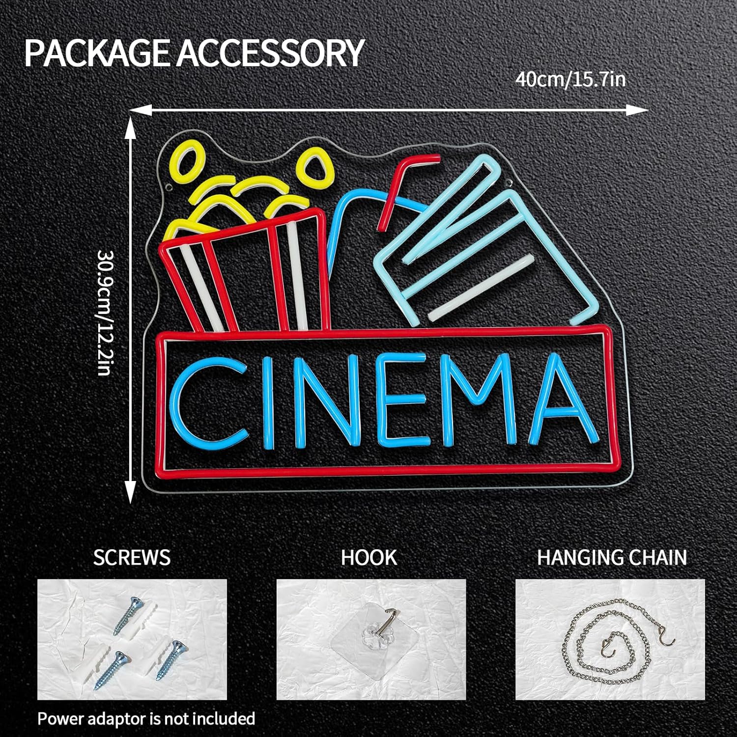 Lampu Neon LED Popcorn Dapat D - Home Cinema Food ulasan dan harga