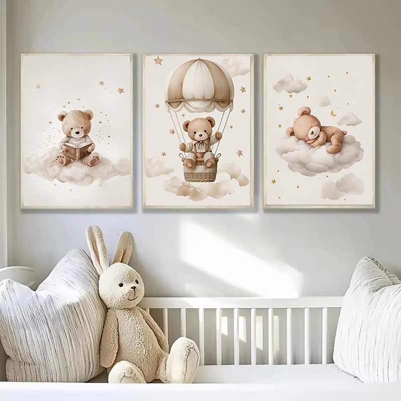 3pcs/set Poster Kanvas Hewan B - Home Cinema Wall Art ulasan dan harga